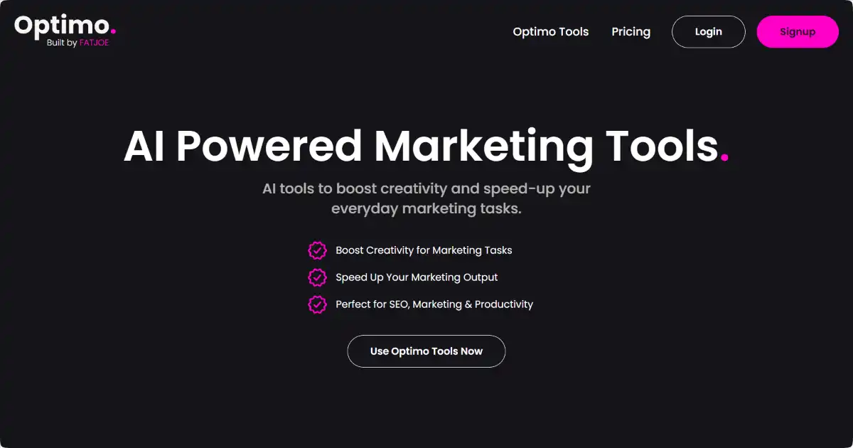 Optimo : Votre boîte à outils de marketing IA